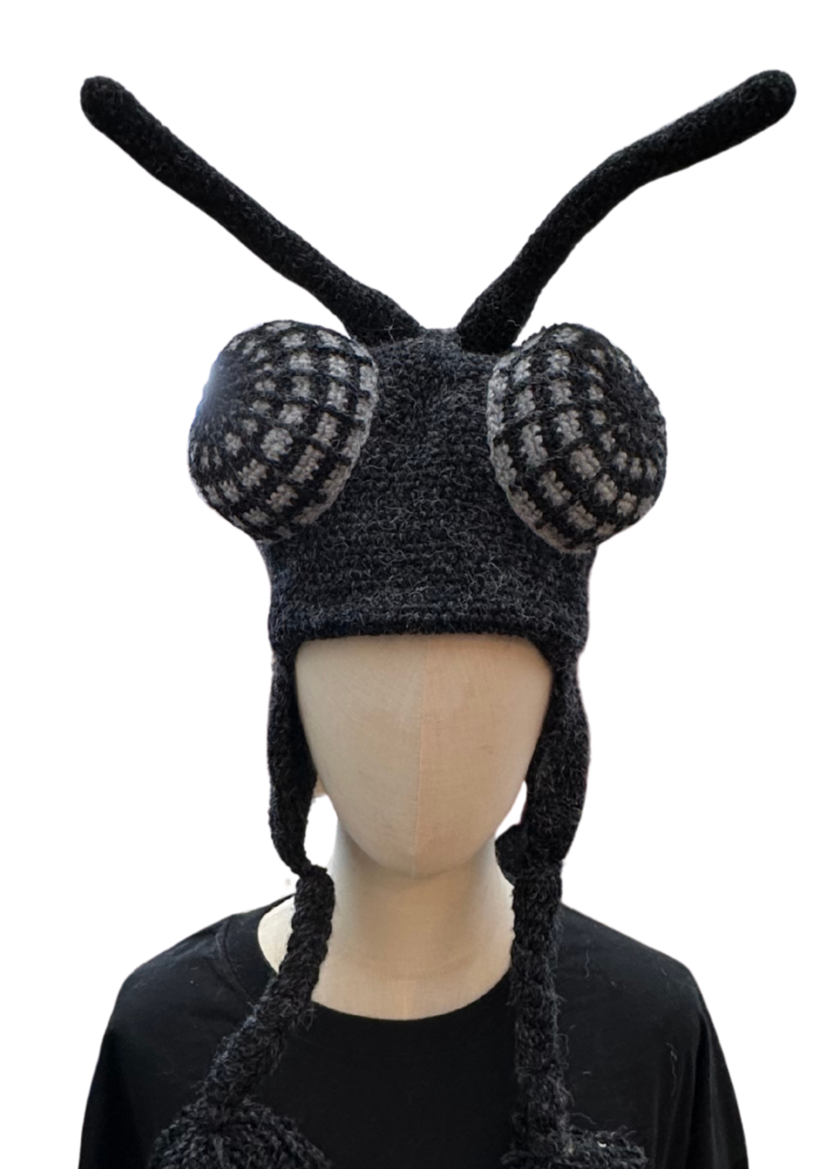 Peruvian Trading Company Fly Silly Monster Hand Crochet Hat Black