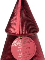 Paddywax Candles Red Ribbed Mercury Stacked Tree Candle Winter Berry