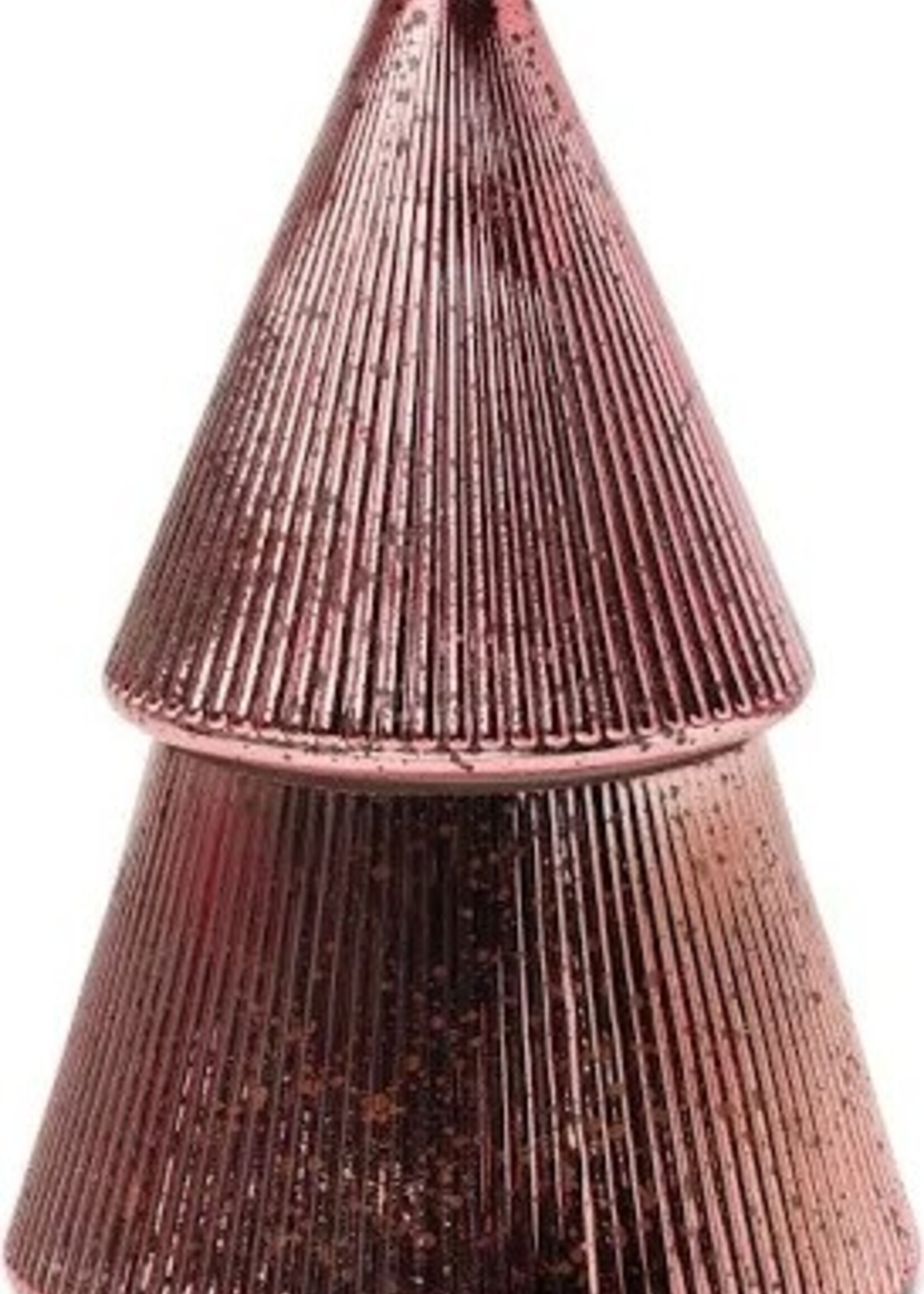 Paddywax Candles Pink Ribbed Mercury Stacked Tree Candle Peppermint