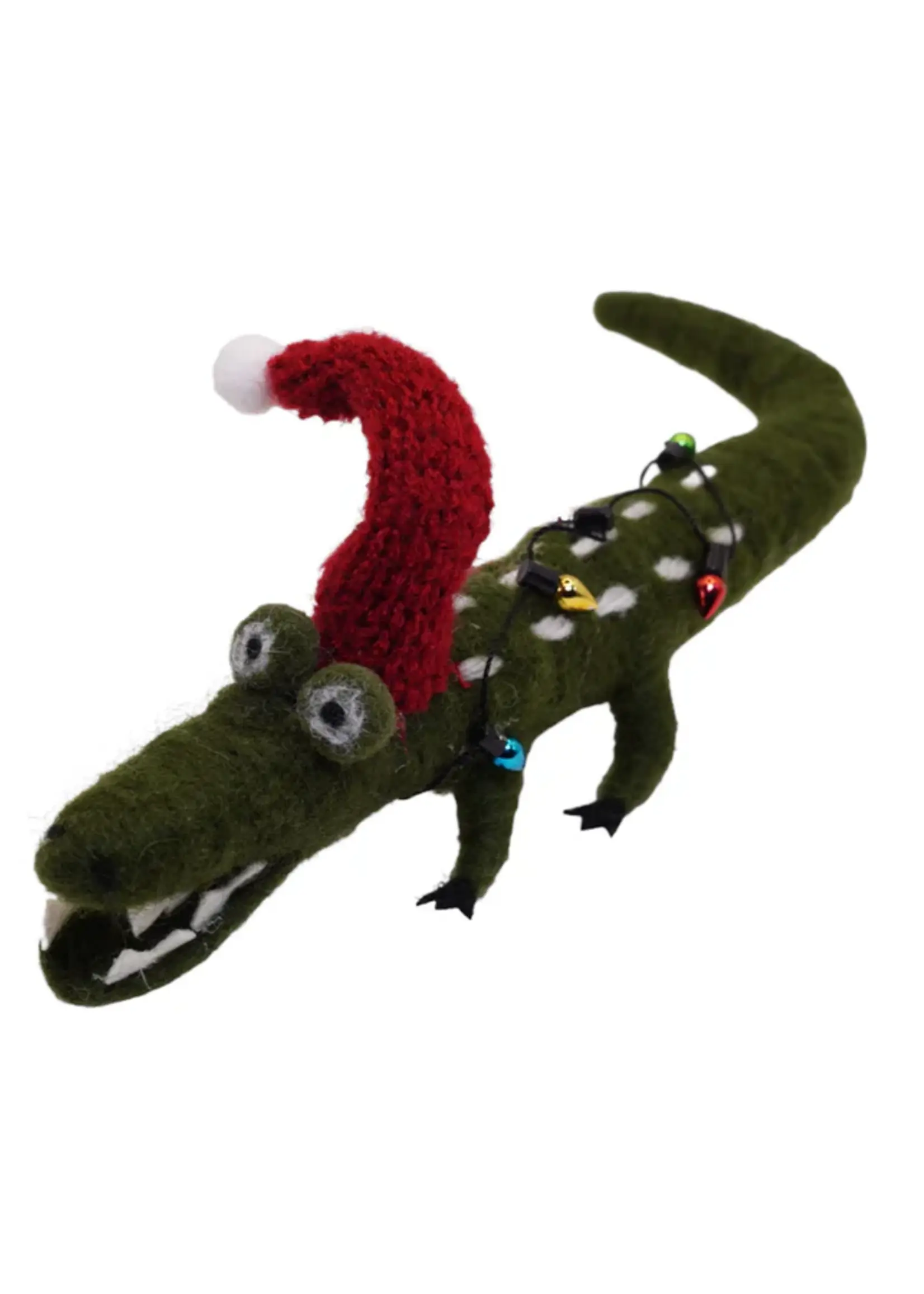 Sugarboo & Co. Alligator w/ Santa Hat Felt Ornament