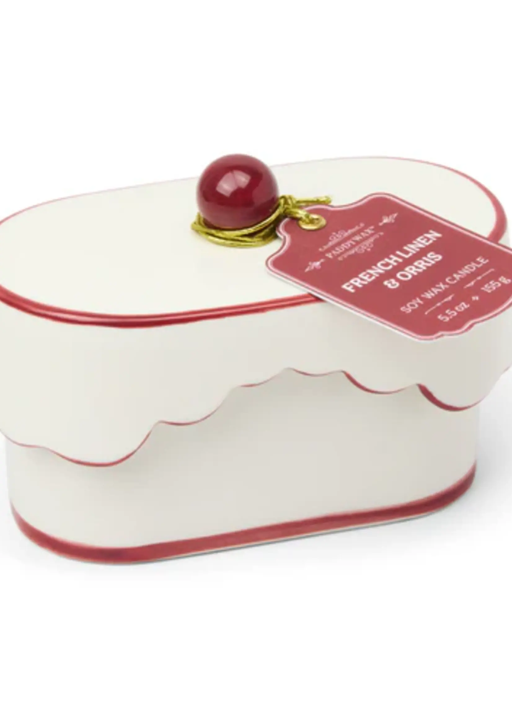 Paddywax Candles CHÉRIE CERAMIC DISH - FRENCH LINEN  & ORRIS