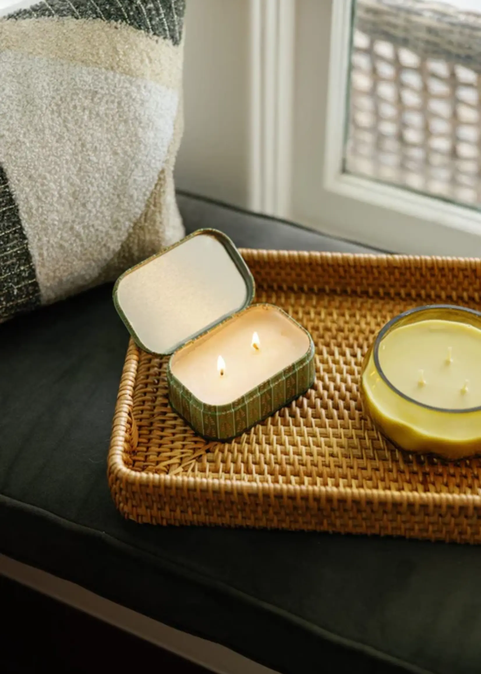 Paddywax Candles CHÉRIE PRINTED TIN -  SMOKED PISTACHIO