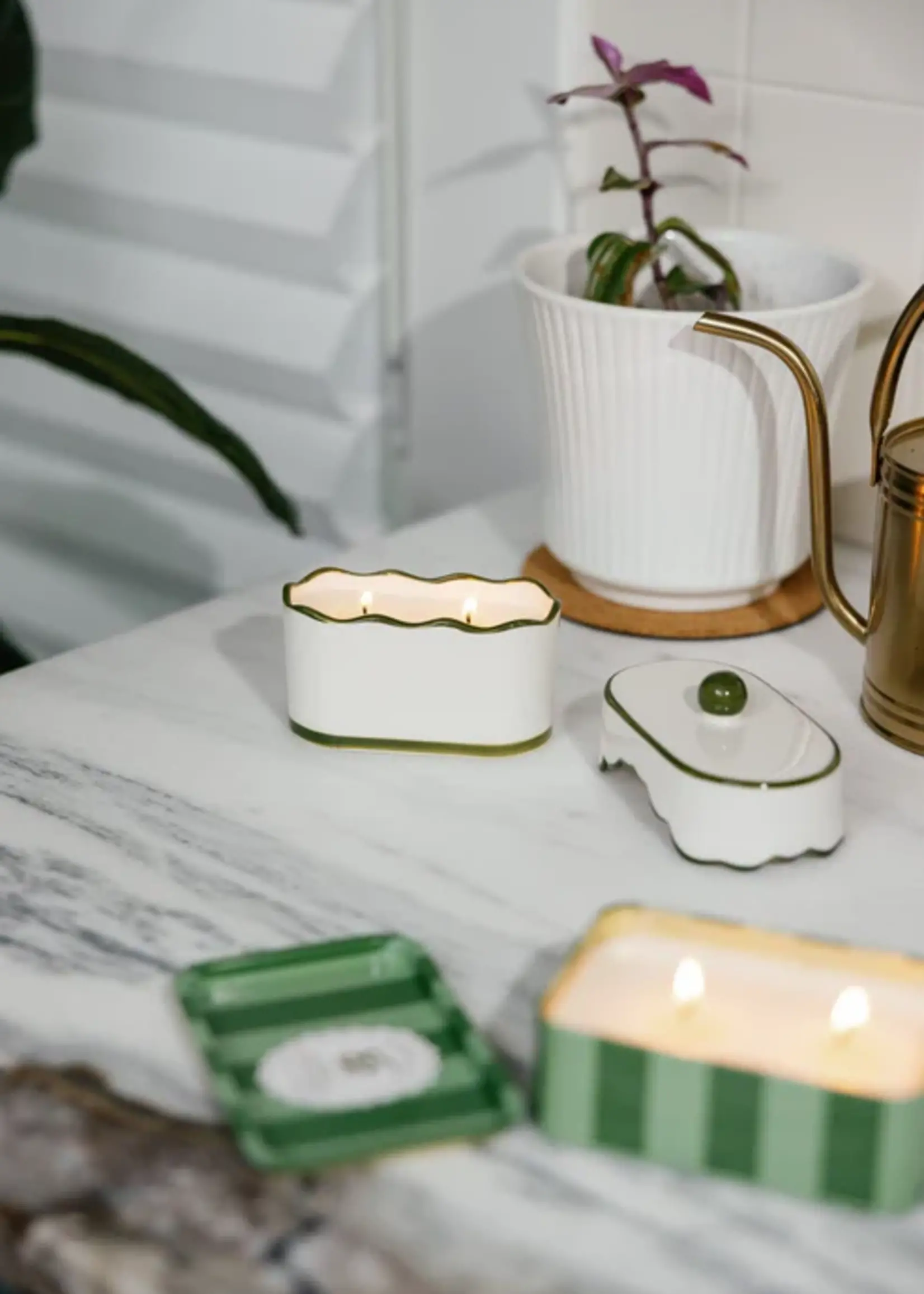 Paddywax Candles CHÉRIE CERAMIC DISH -  SMOKED PISTACHIO