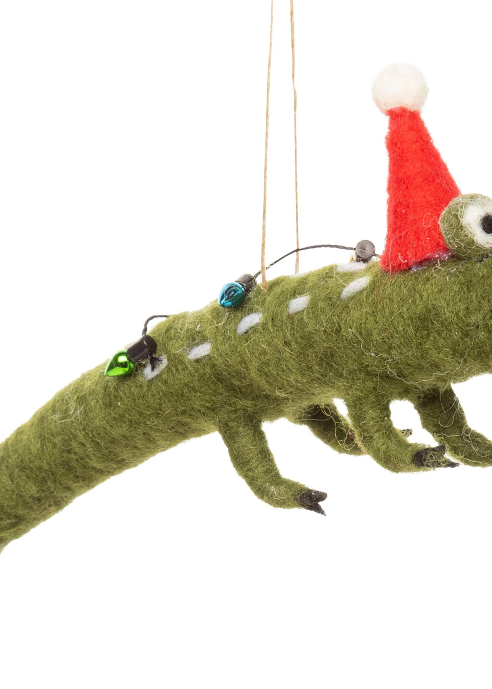 Sugarboo & Co. Alligator w/ Santa Hat Felt Ornament