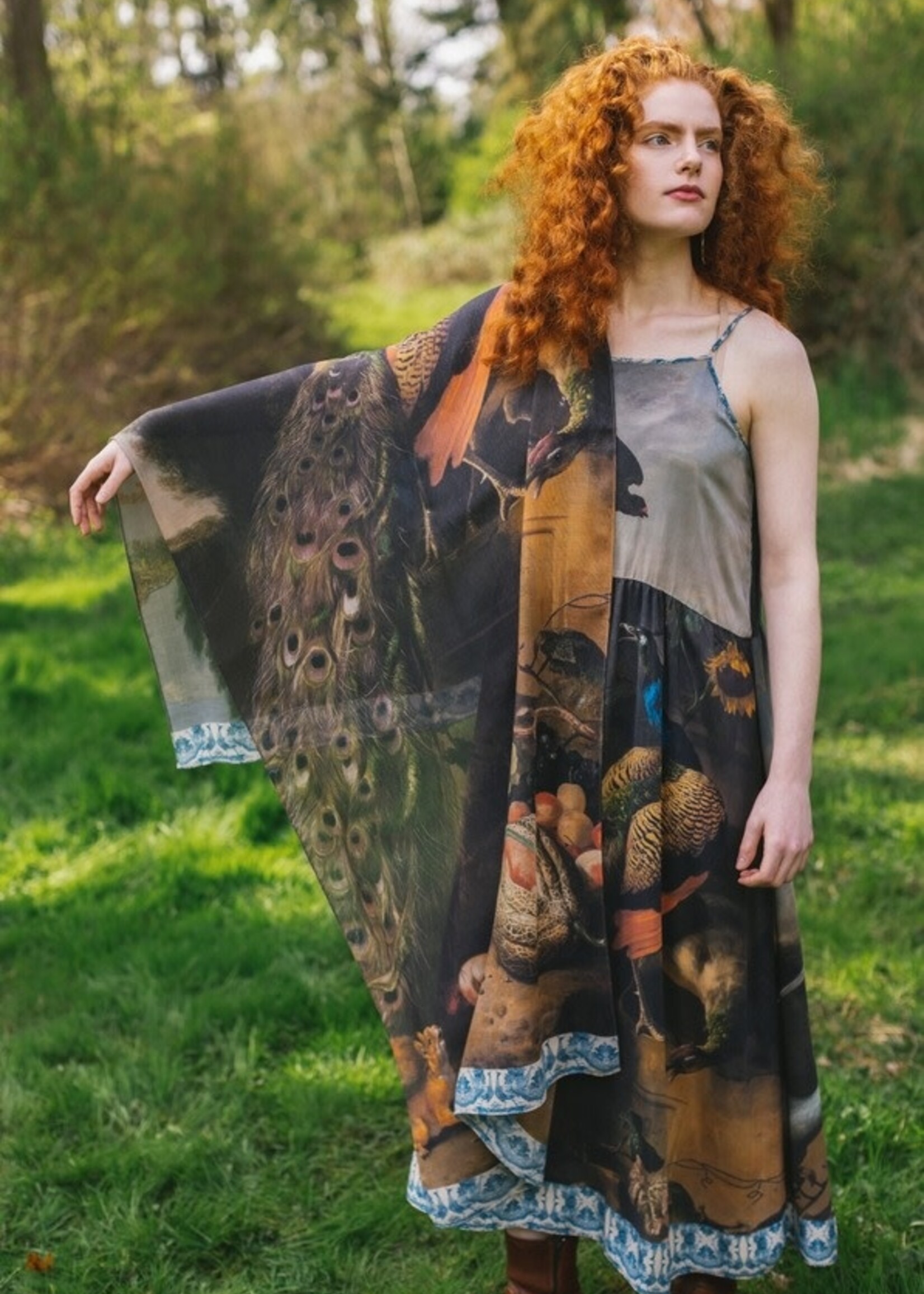 Market of Stars Wild Beauty Scarf Peacock Monkey