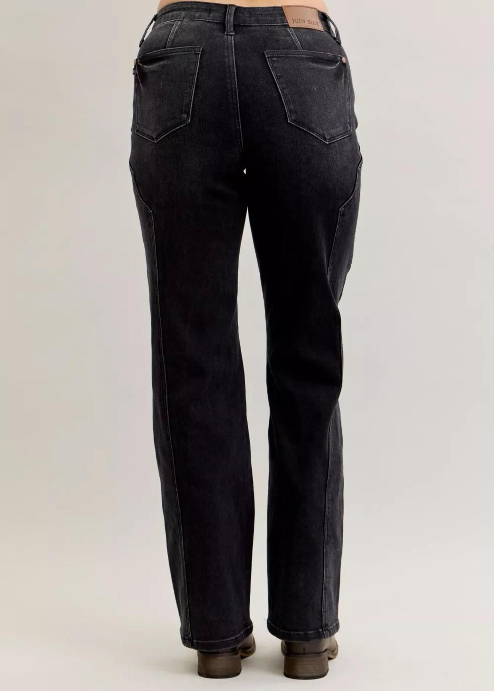 Judy Blue Night Rider Western Detail Black Mid Rise Jean