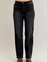 Night Rider Western Detail Black Mid Rise Jean