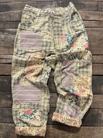 Jaded Gypsy Traveling On Pants Taupe Plaid