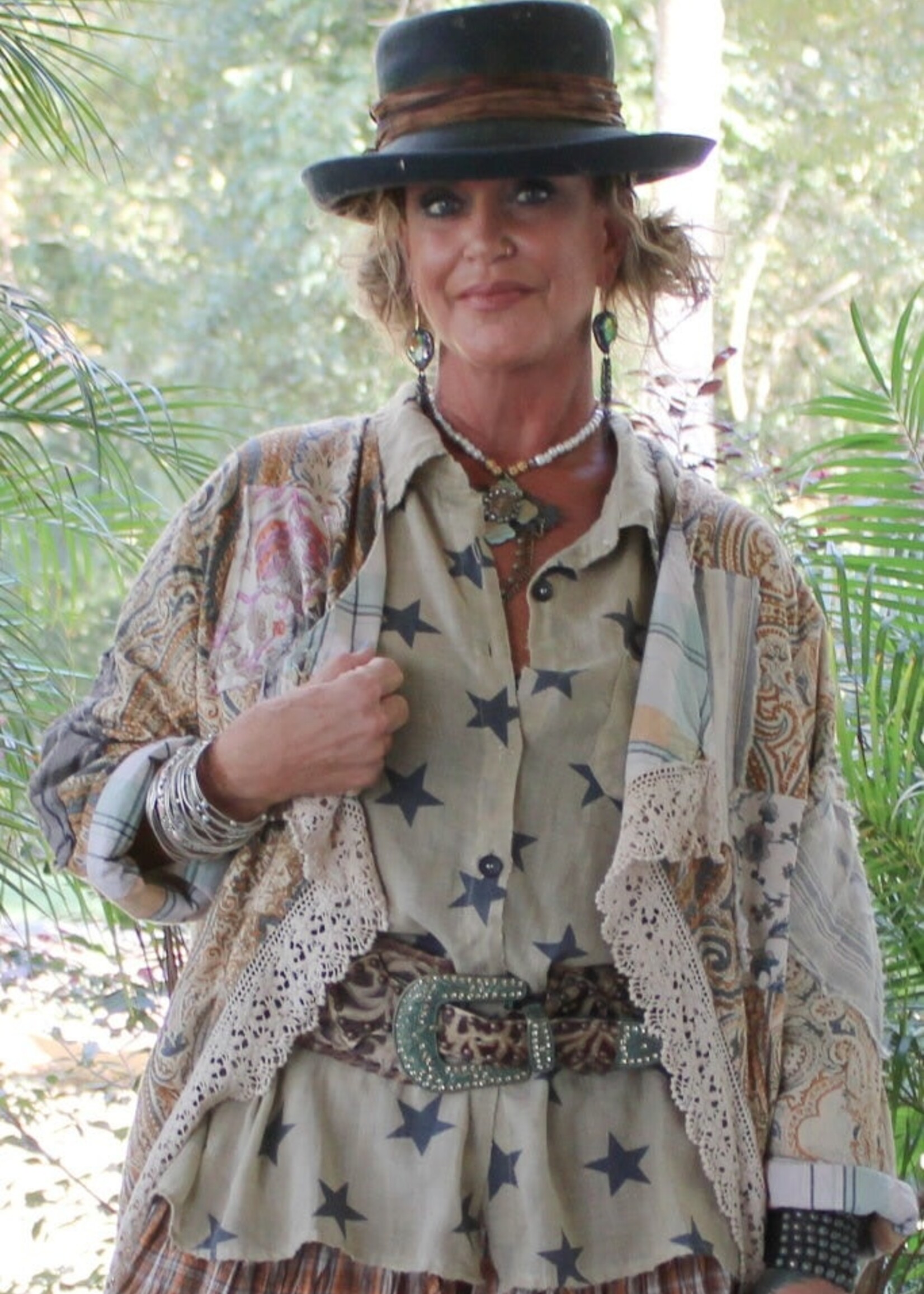 Jaded Gypsy Starburst Top - Navy Star One Size