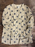 Jaded Gypsy Clothing Starburst Top - Navy Star One Size