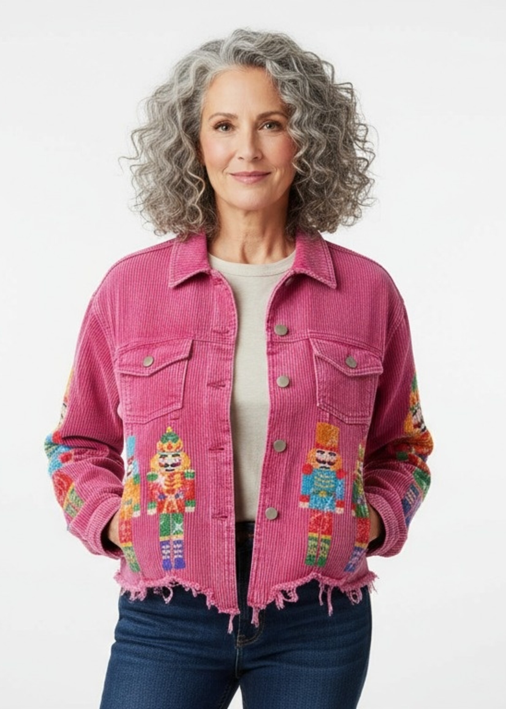 Bibi Nutcracker Corduroy Jacket - Fuchsia Pink