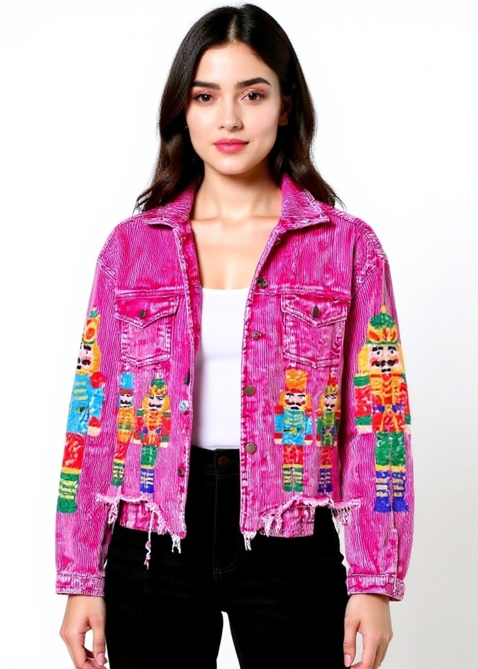 Bibi Nutcracker Corduroy Jacket - Fuchsia Pink