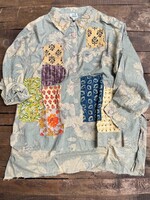 Jaded Gypsy Full Bloom Top - Patch Dusty Blue