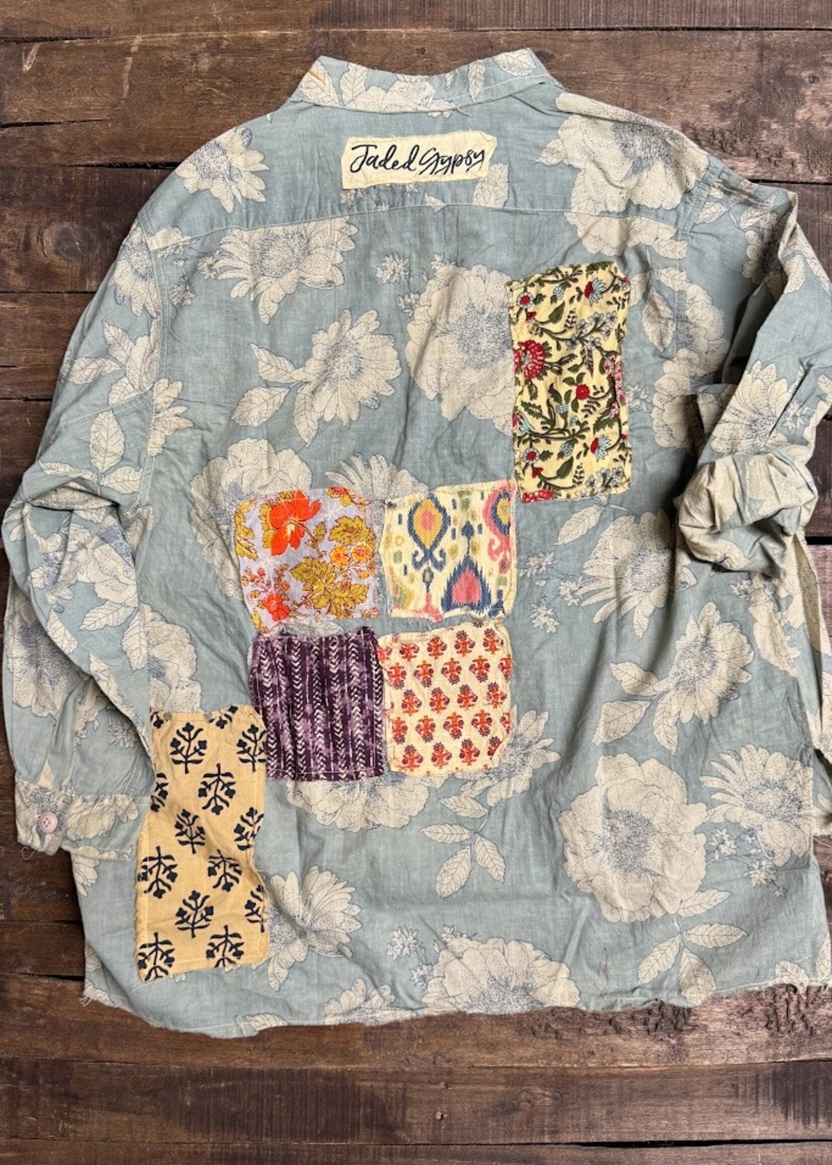 Jaded Gypsy Full Bloom Top - Patch Dusty Blue