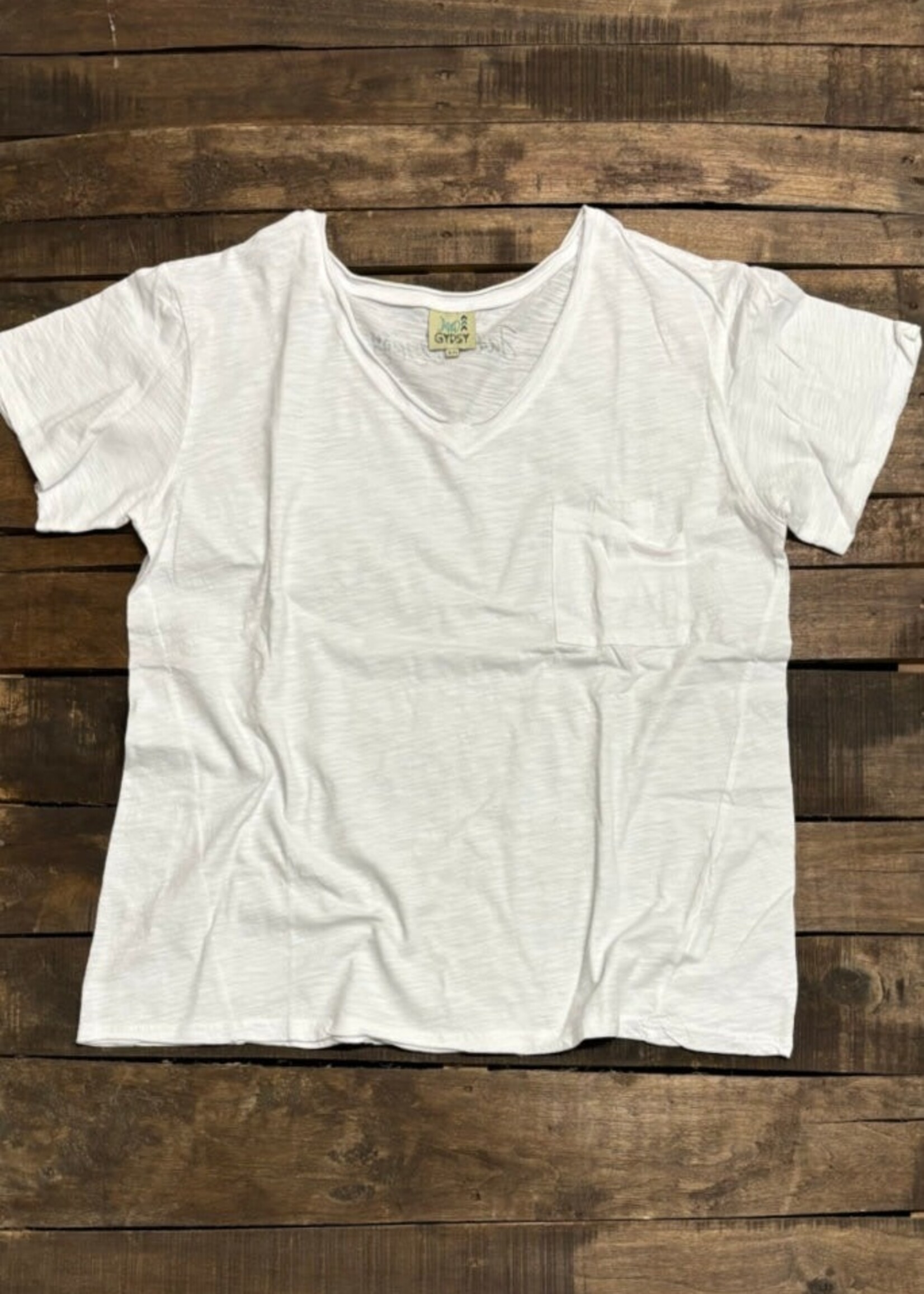 Jaded Gypsy Moon Dance V-Neck Tee - Parchment