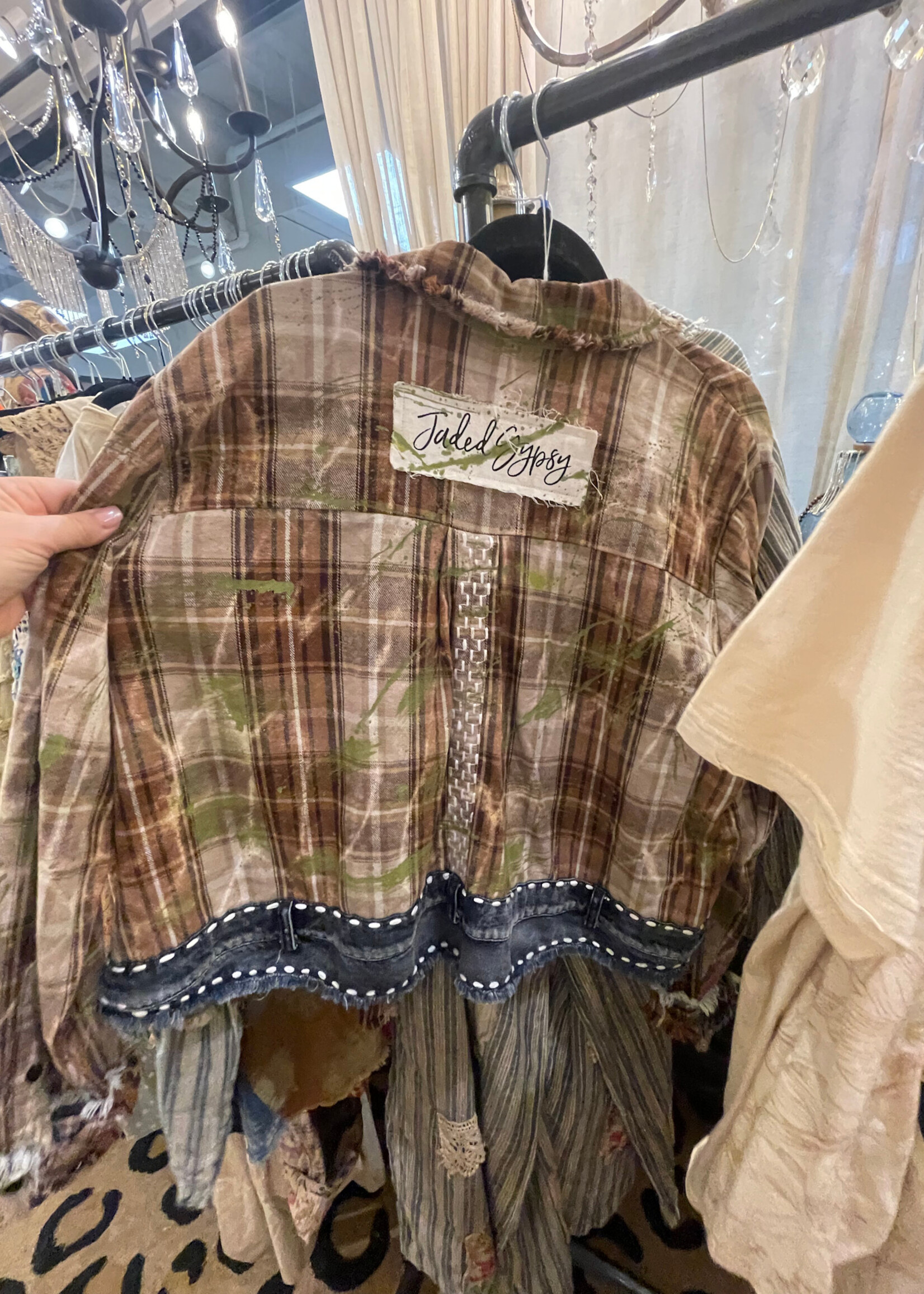 Jaded Gypsy Preorder Sagebrush Flannel Jacket Taupe