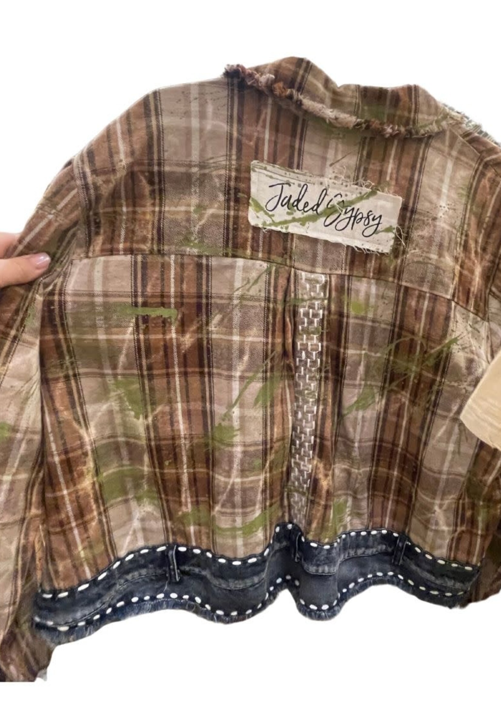Jaded Gypsy Preorder Sagebrush Flannel Jacket Taupe