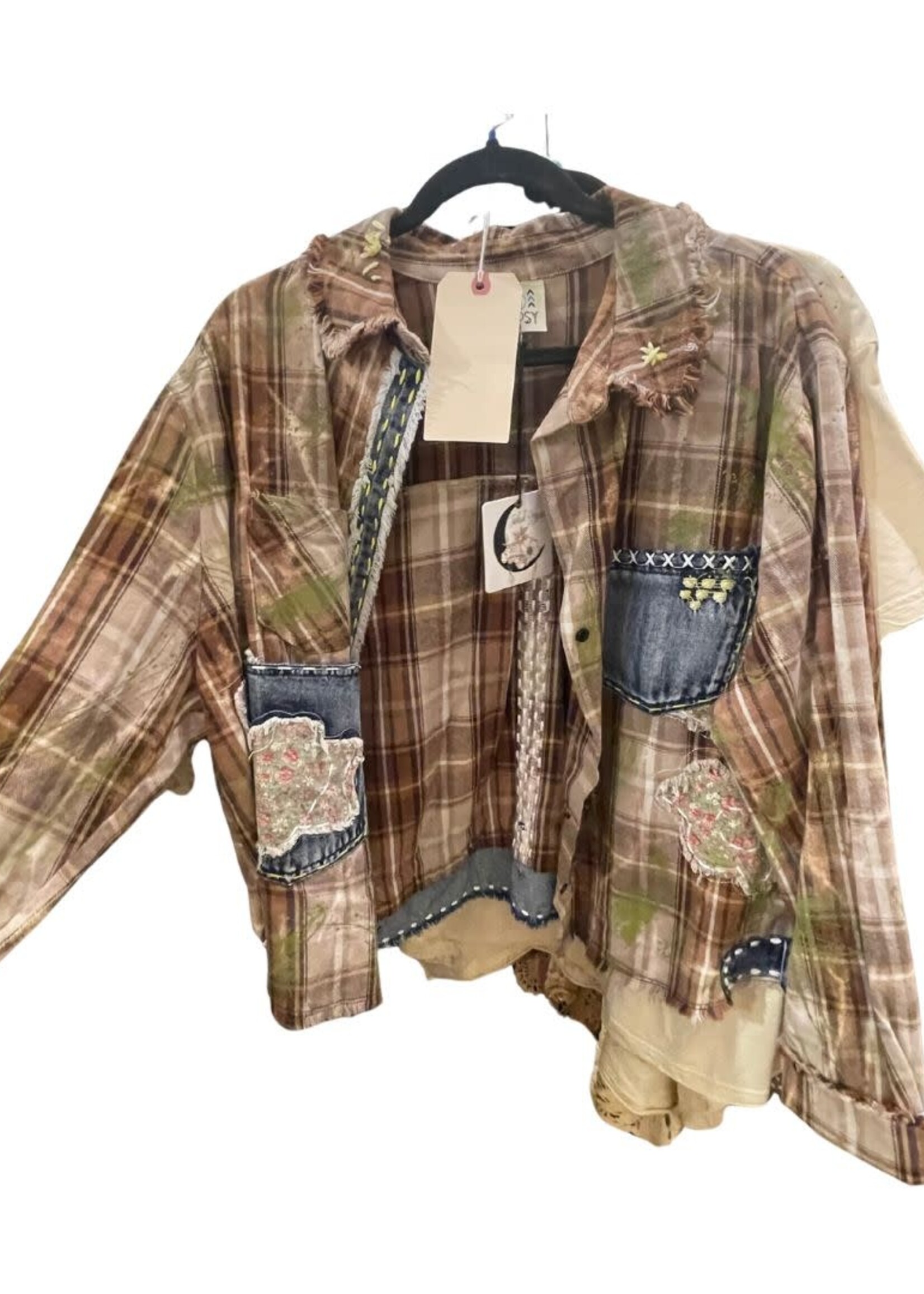 Jaded Gypsy Preorder Sagebrush Flannel Jacket Taupe
