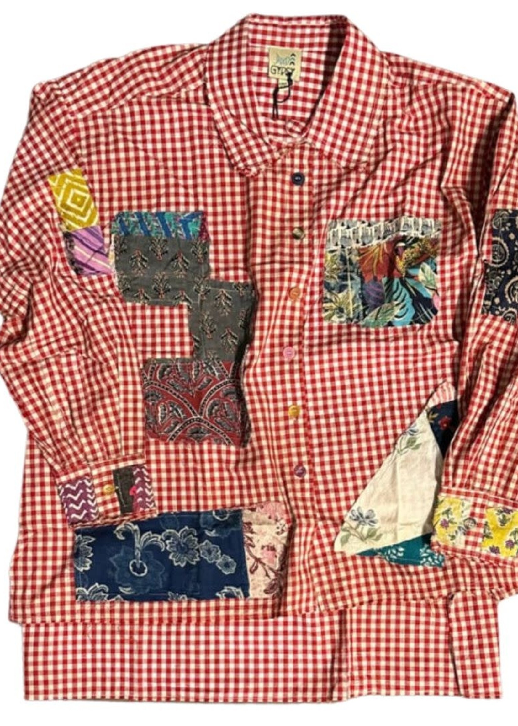 Jaded Gypsy Star Dreamer Top  Scarlet Gingham Patchwork