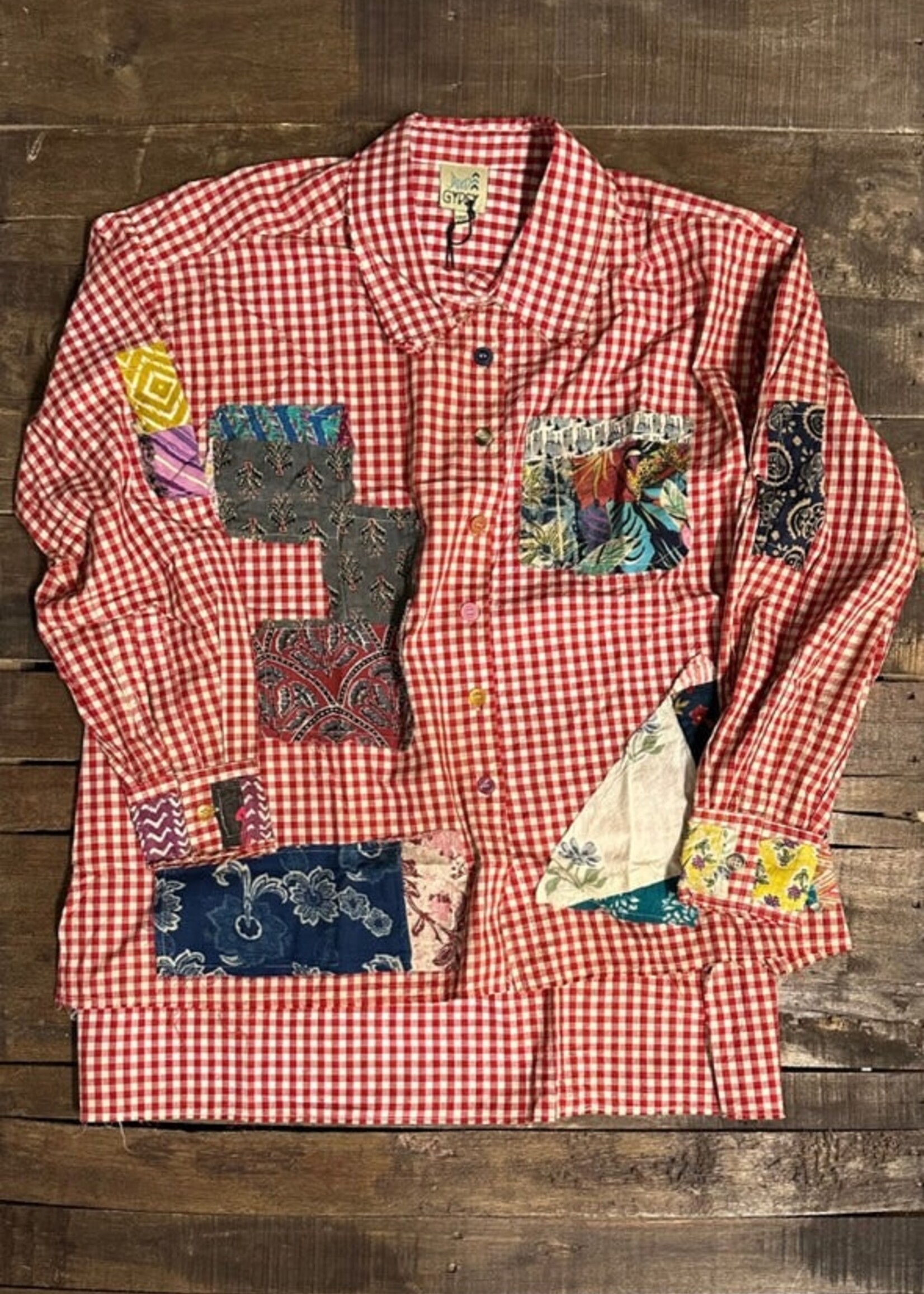 Jaded Gypsy Star Dreamer Top  Scarlet Gingham Patchwork