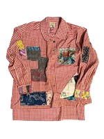 Jaded Gypsy Star Dreamer Top  Scarlet Gingham Patchwork