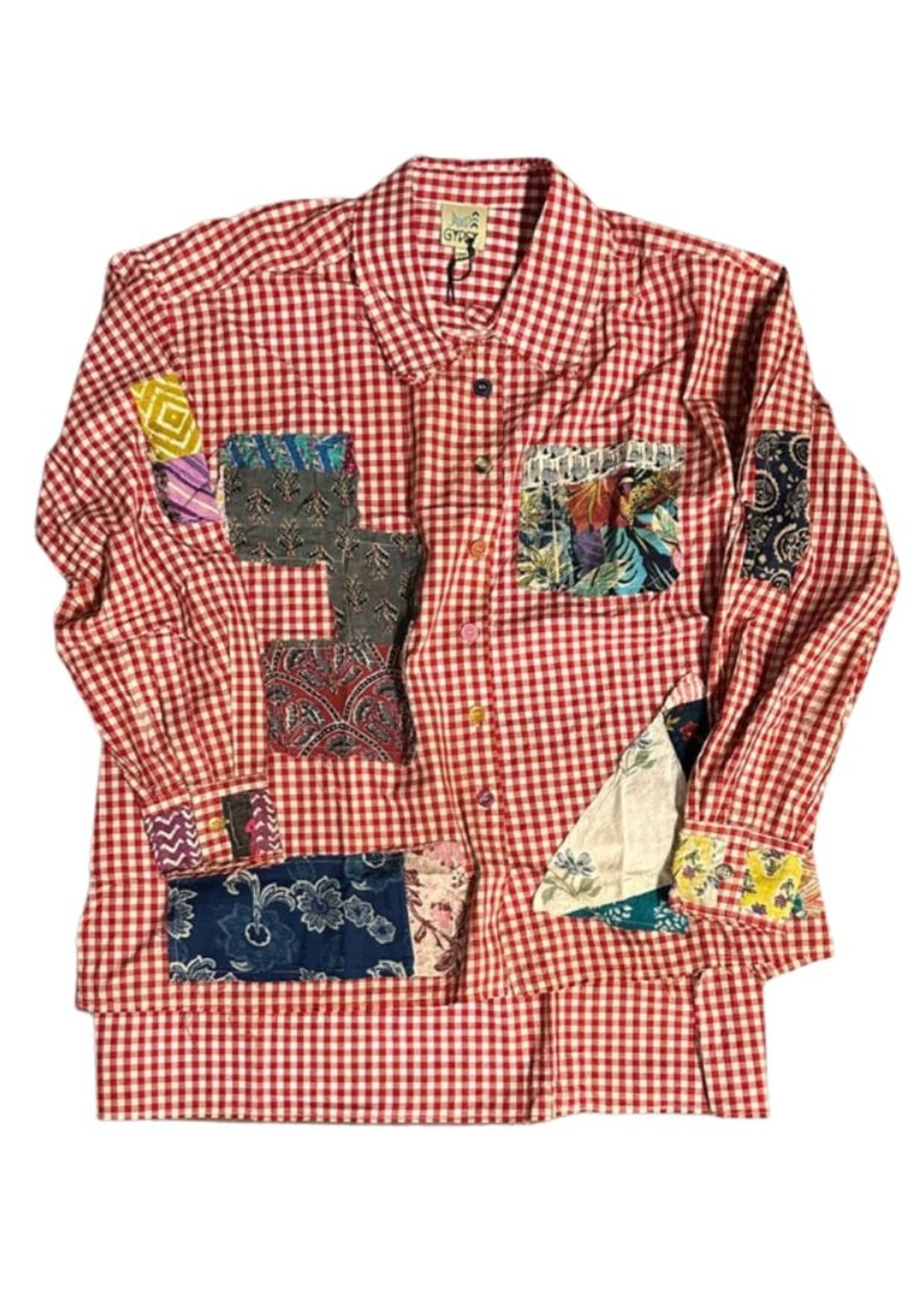 Jaded Gypsy Star Dreamer Top  Scarlet Gingham Patchwork