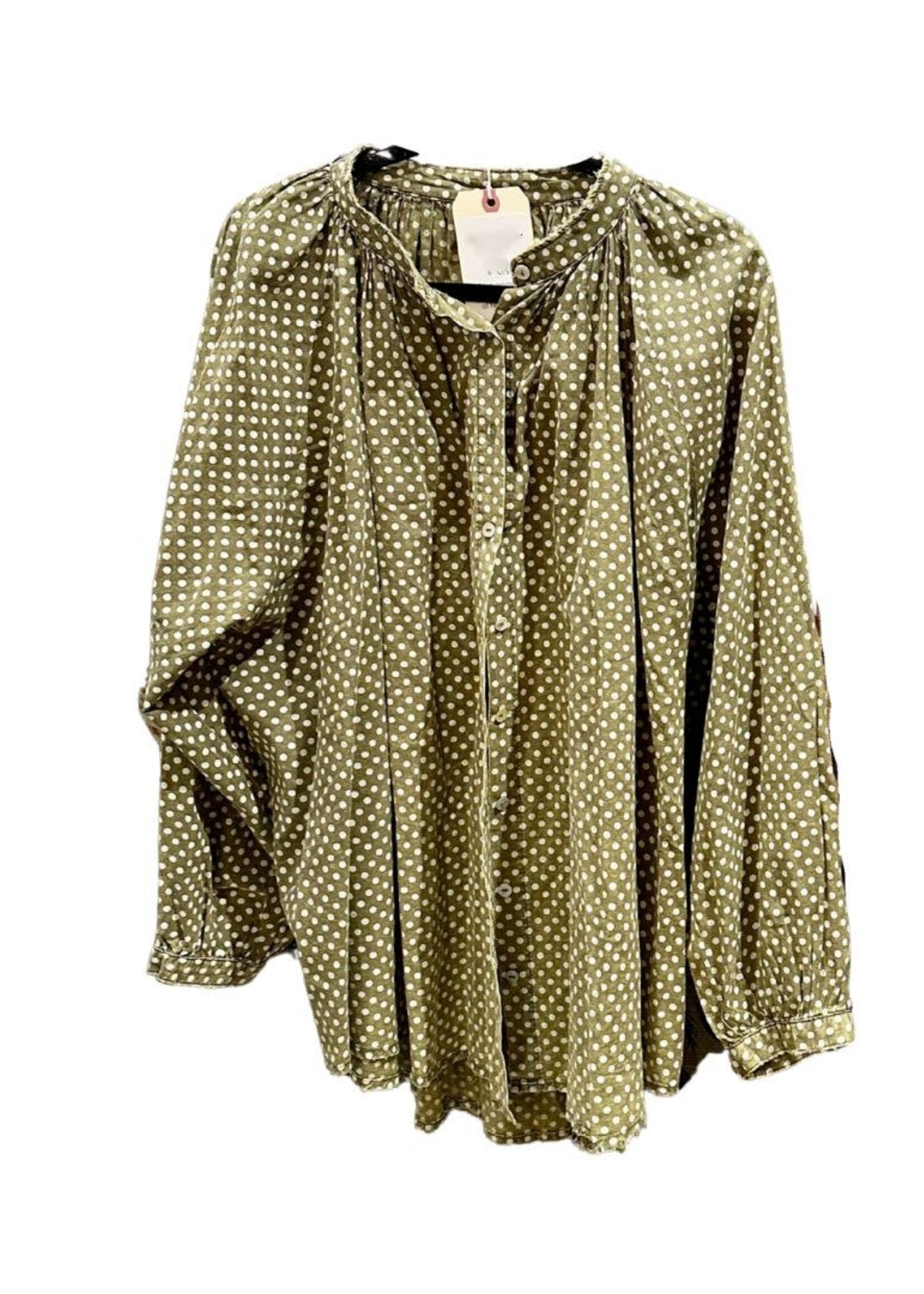 Jaded Gypsy Clothing Sweet Nothings Top Olive Dot One Size