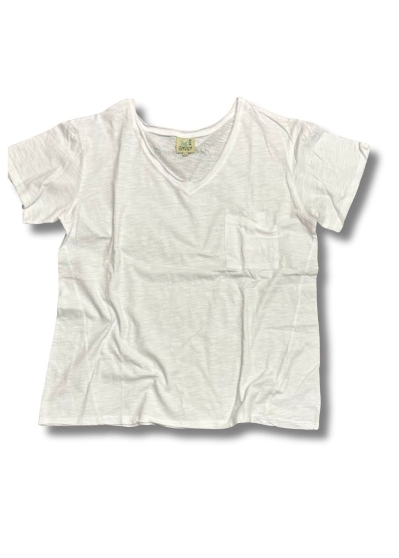 Jaded Gypsy Moon Dance V-Neck Tee - Parchment