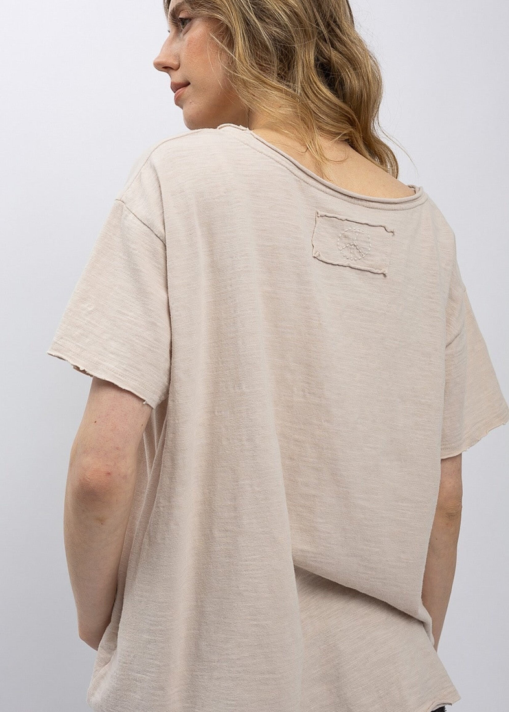Blue Velvet Indian Print Tee Oatmeal