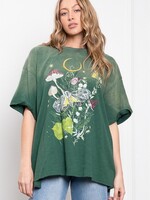 Blue Velvet Natural Print Mineral Wash Tshirt Dk Green
