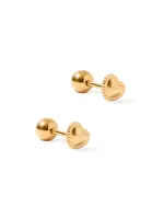 Linny Co Violet Heart Gold Screwback Stud Earrings