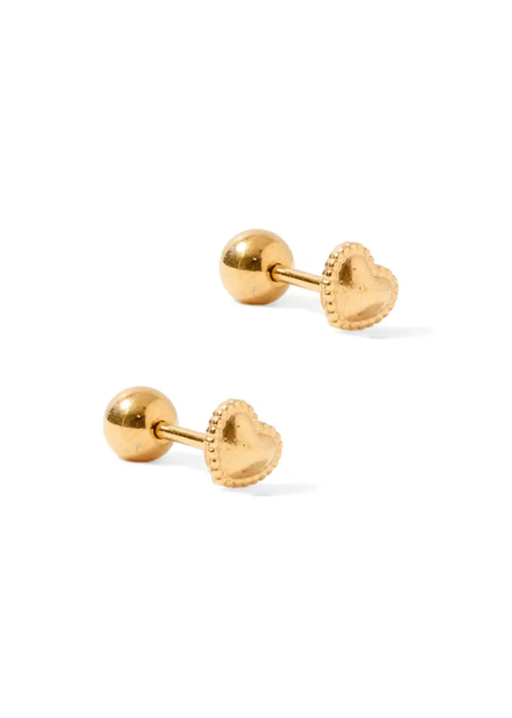 Linny Co Violet Heart Gold Screwback Stud Earrings