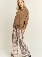 jHer Washed Camo Terry Wideleg Pants Mocha S