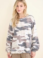 jHer Washed Camo Crewneck Sweatshirt Top M jHer Washed Camo Crewneck Sweatshirt Top M