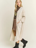 jHer Mineralwash Oversized Cardigan Natural