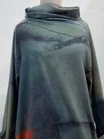 3 Potato Mock Turtleneck Top Abstract Octopus