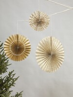 Burnished Paper Fan 12" Grid Gold