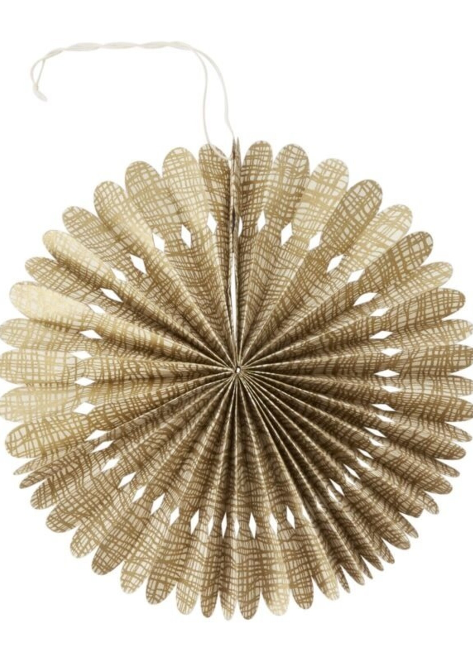 Burnished Paper Fan 12" Grid Gold