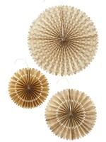 Burnished Paper Fan 16" Gold