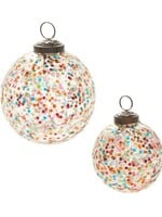 Rainbow Glass Ball Ornament 2.75"