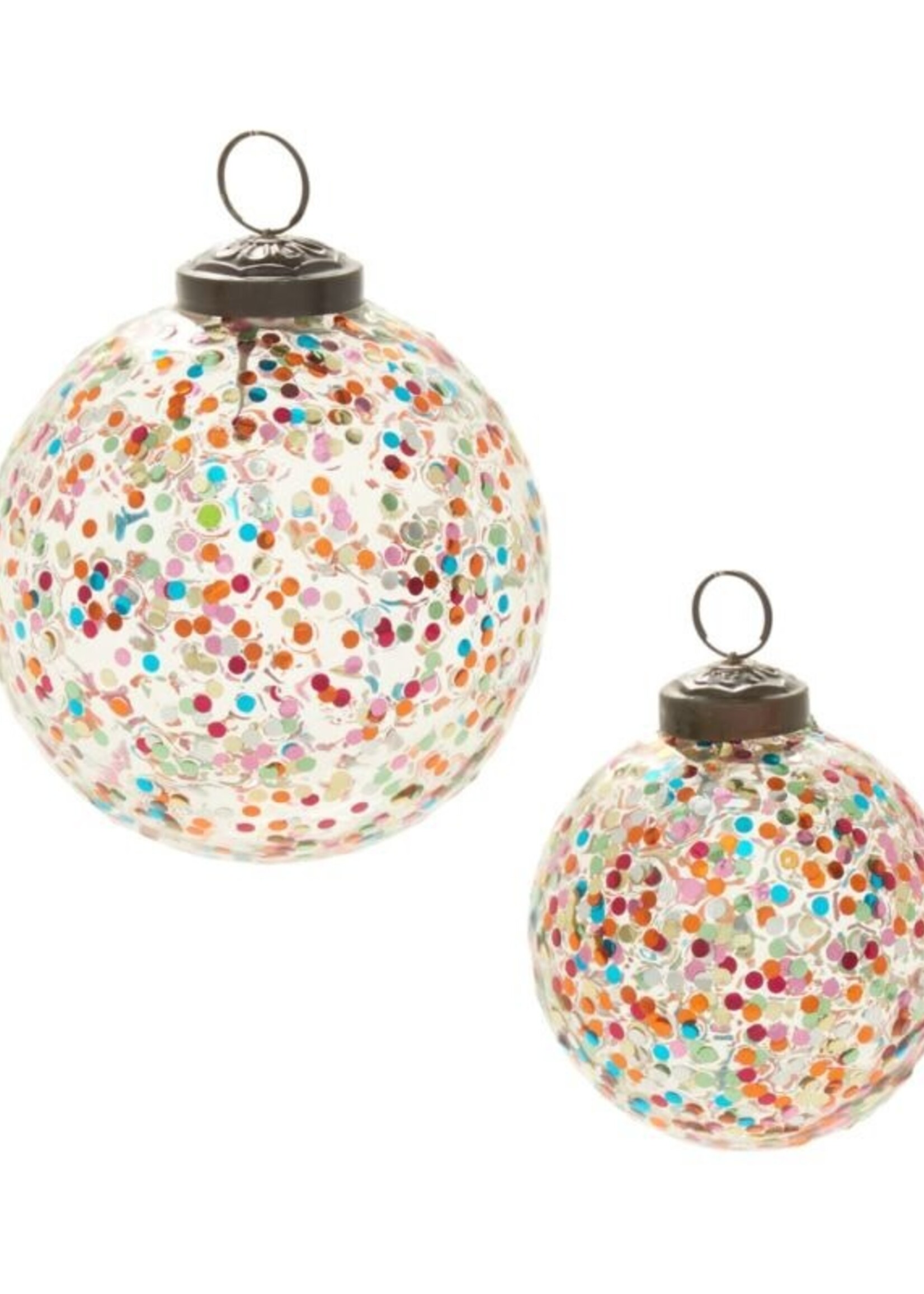 Rainbow Glass Ball Ornament 2.75"