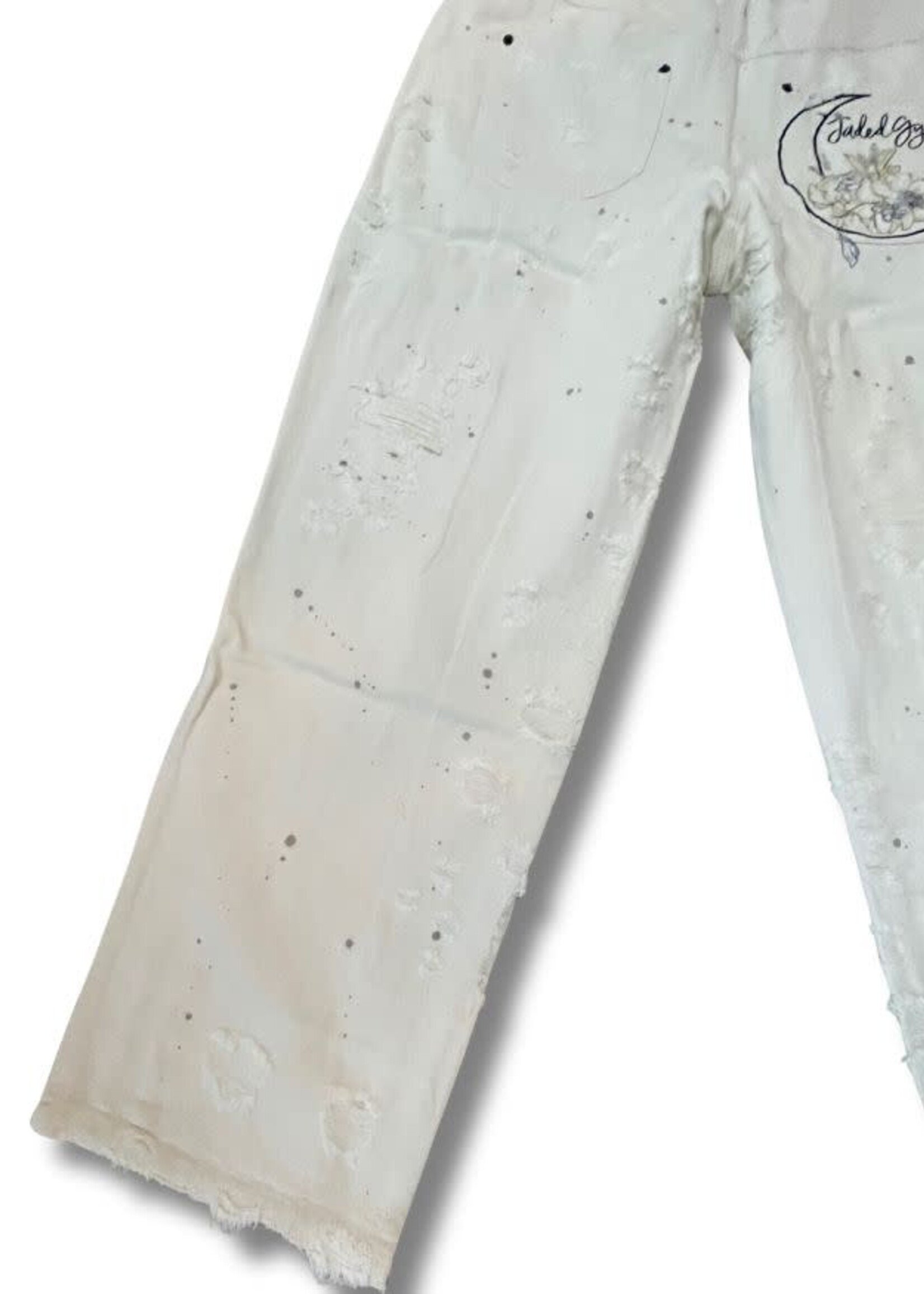 Jaded Gypsy Peace and Love Jeans Parchment Peace