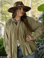 Jaded Gypsy Sweet Nothings Top Olive Dot One Size