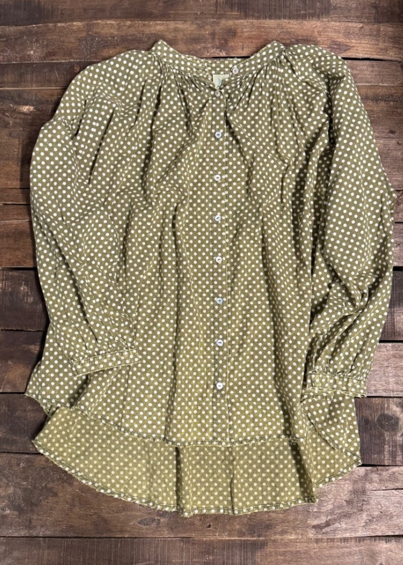 Jaded Gypsy Clothing Sweet Nothings Top Olive Dot One Size