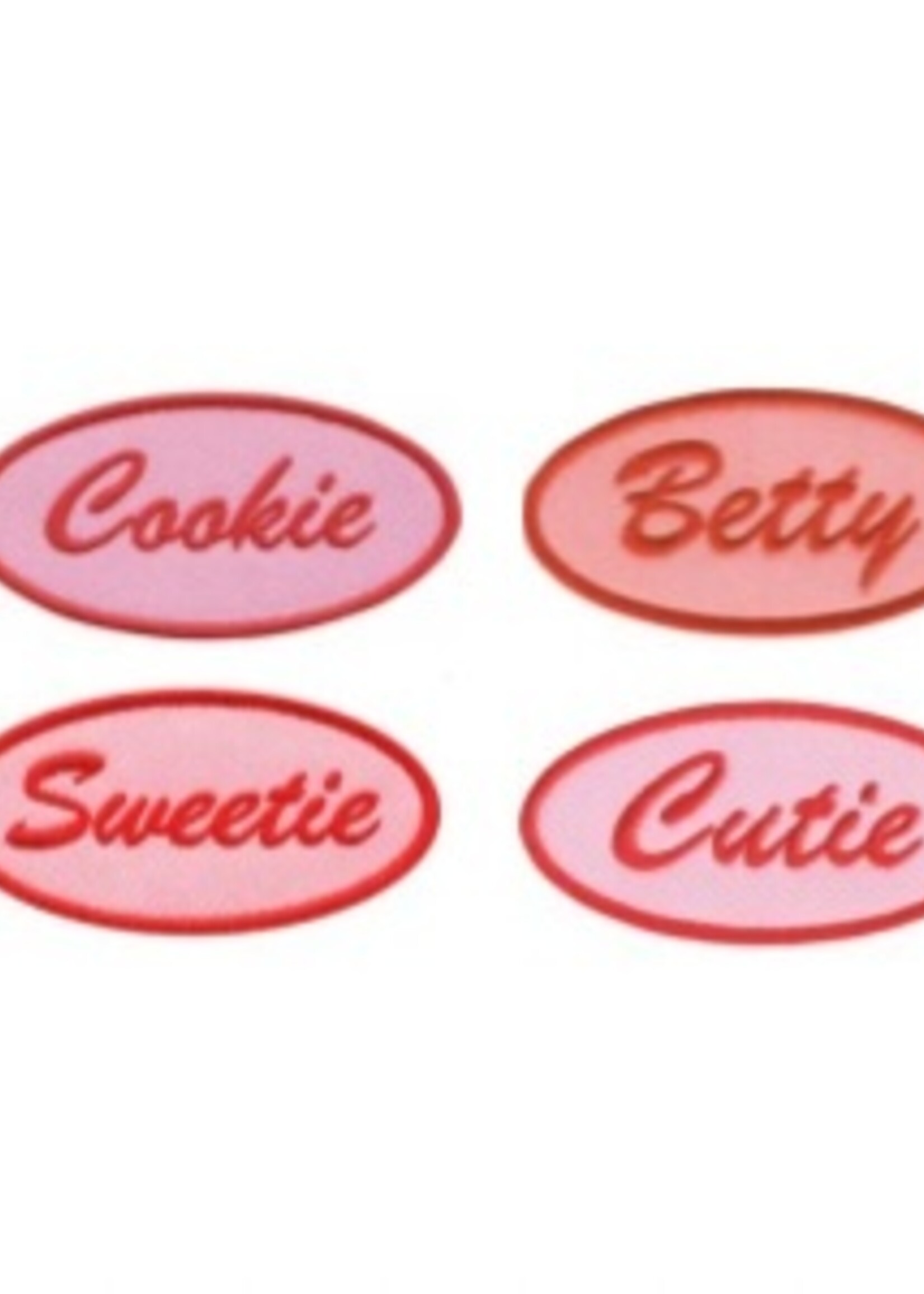 Embroidered Pink Retro Name Tag Patch