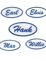 Blue Retro Name Tag Patch