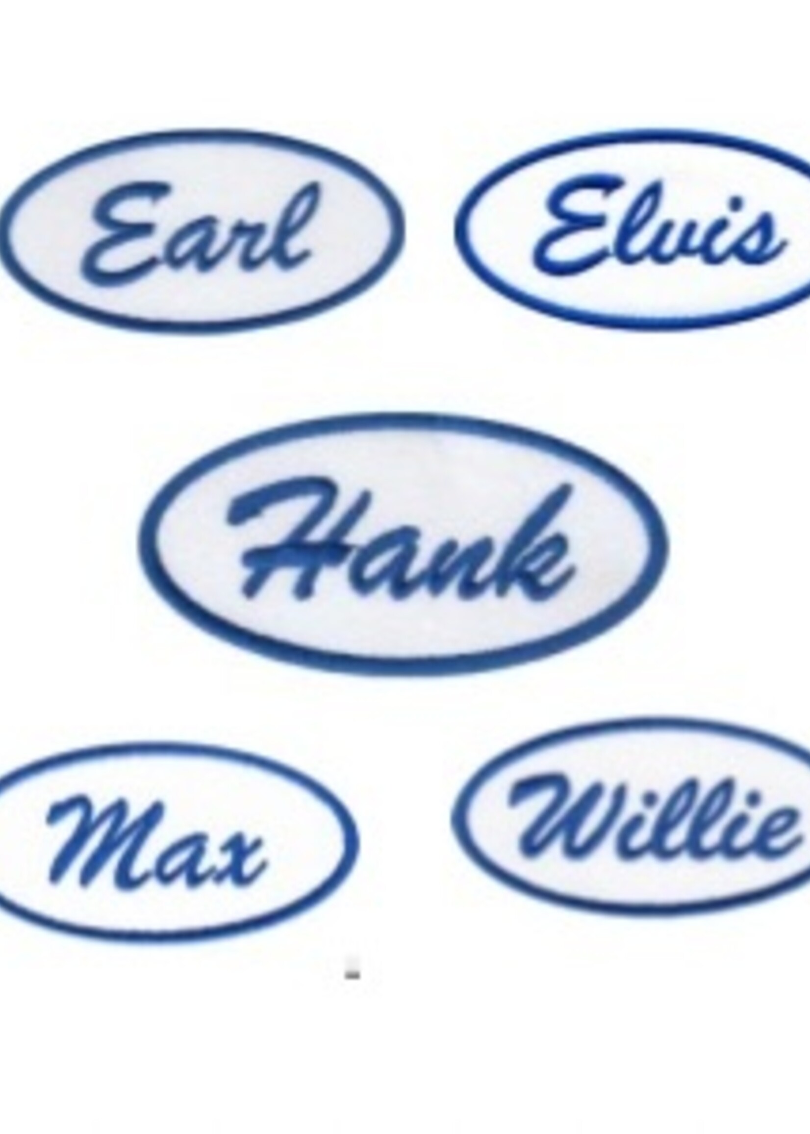 Embroidered Blue Retro Name Tag Patch