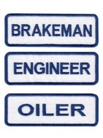 Embroidered Blue Railroad Name Tag Patch