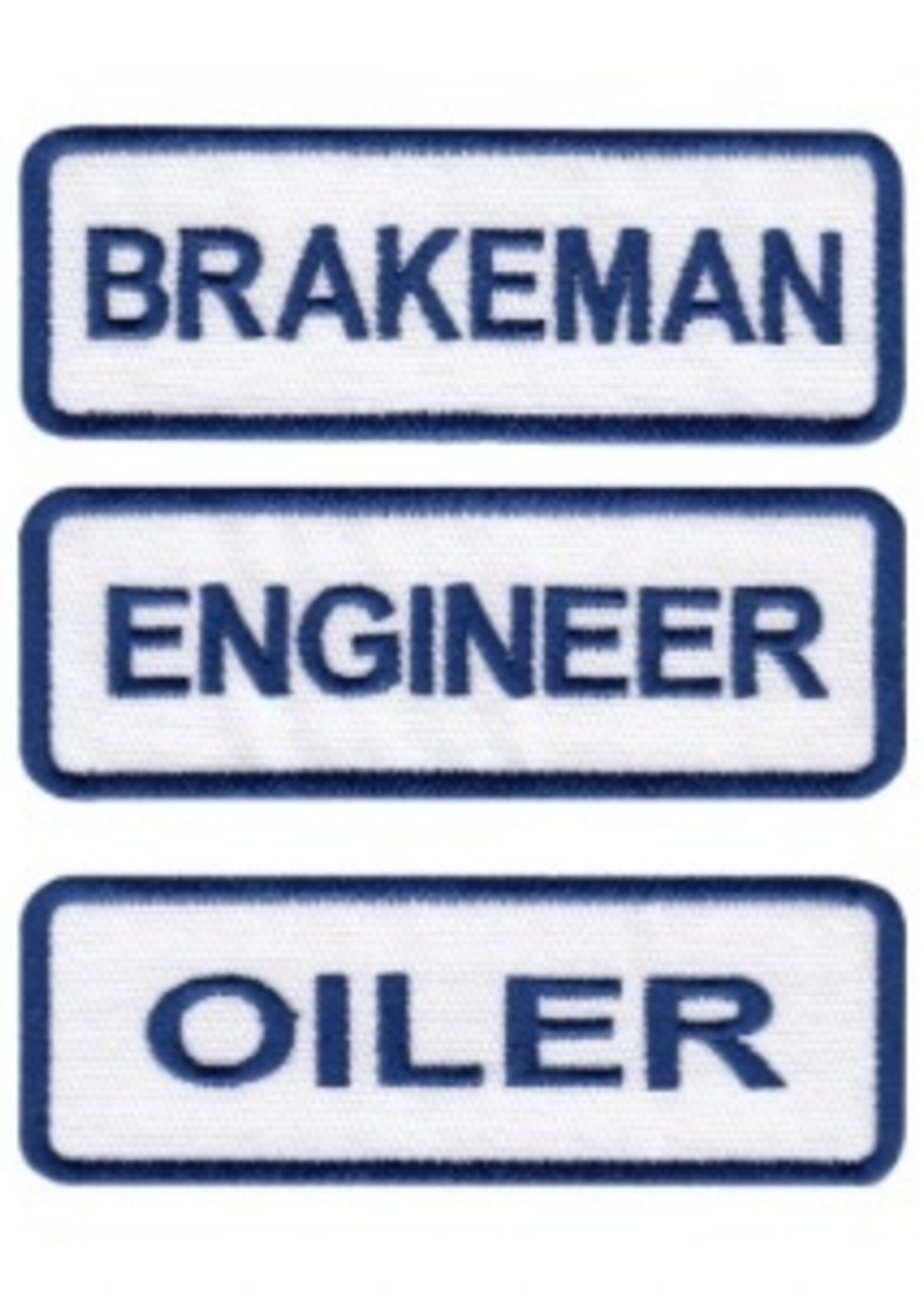 Embroidered Blue Railroad Name Tag Patch