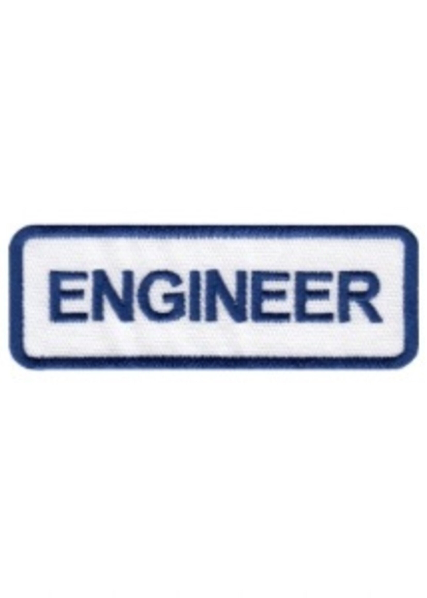 Embroidered Blue Railroad Name Tag Patch